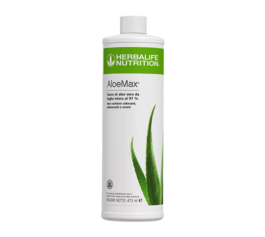 Flacone AloeMax Herbalife da 473 ml con etichetta italiana